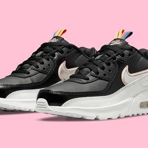 NIKE AIR MAX 90 LEATHER SE UNISEX MEN SIZE 6 = WOMEN SIZE 7.5 SHOES BLACK NEW